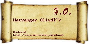Hatvanger Olivér névjegykártya