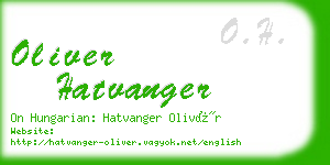oliver hatvanger business card